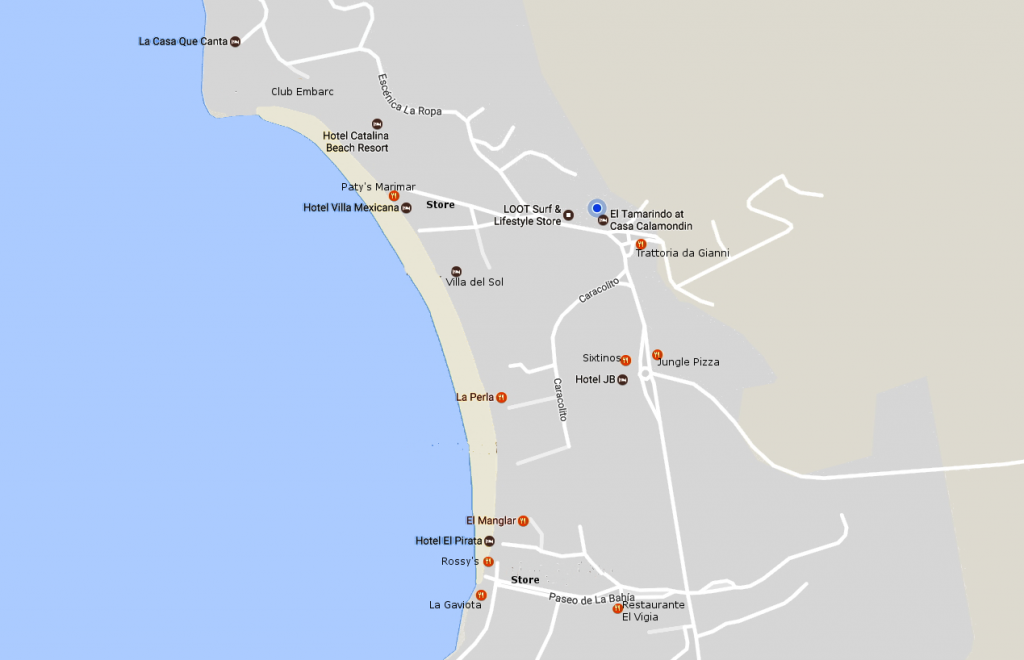 Location map for El Tamarindo at Casa Calamondin