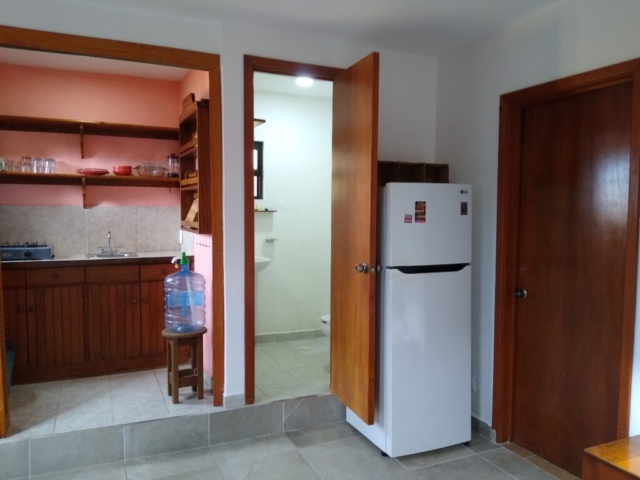 Kitchenette and bathroom